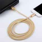 สายชาร์จถักสไตล์ทอ ความยาว 2 เมตร หัวโลหะ 84 แกน 8 พิน เป็น USB 2.0 สำหรับข้อมูลและชาร์จ