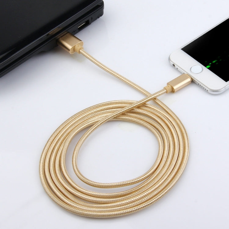 สายชาร์จถักสไตล์ทอ ความยาว 2 เมตร หัวโลหะ 84 แกน 8 พิน เป็น USB 2.0 สำหรับข้อมูลและชาร์จ