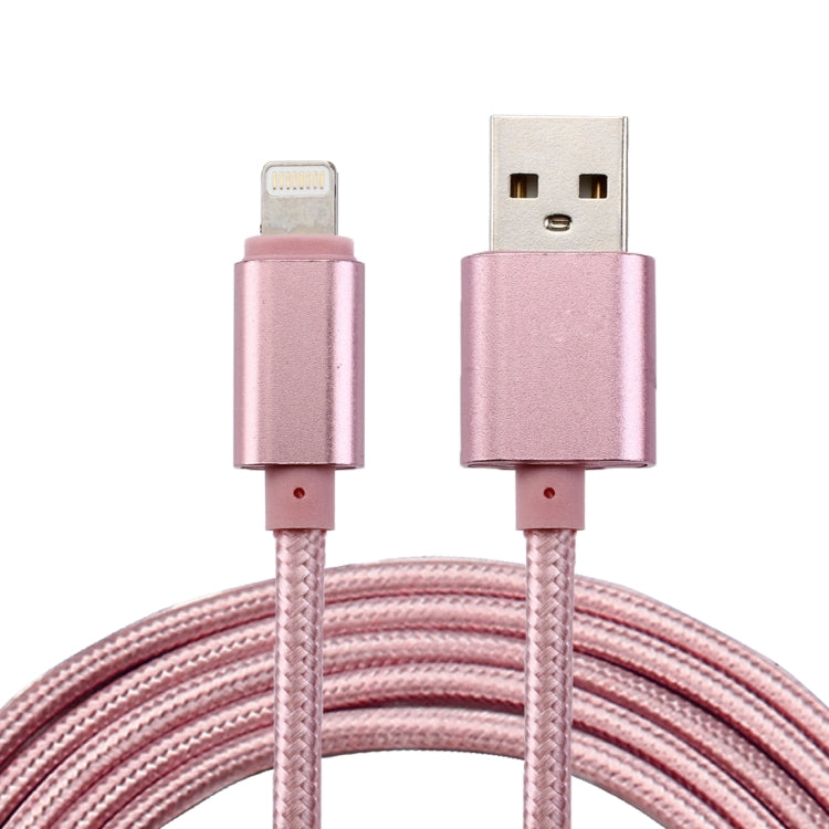 สายชาร์จถักสไตล์ทอ ความยาว 2 เมตร หัวโลหะ 84 แกน 8 พิน เป็น USB 2.0 สำหรับข้อมูลและชาร์จ