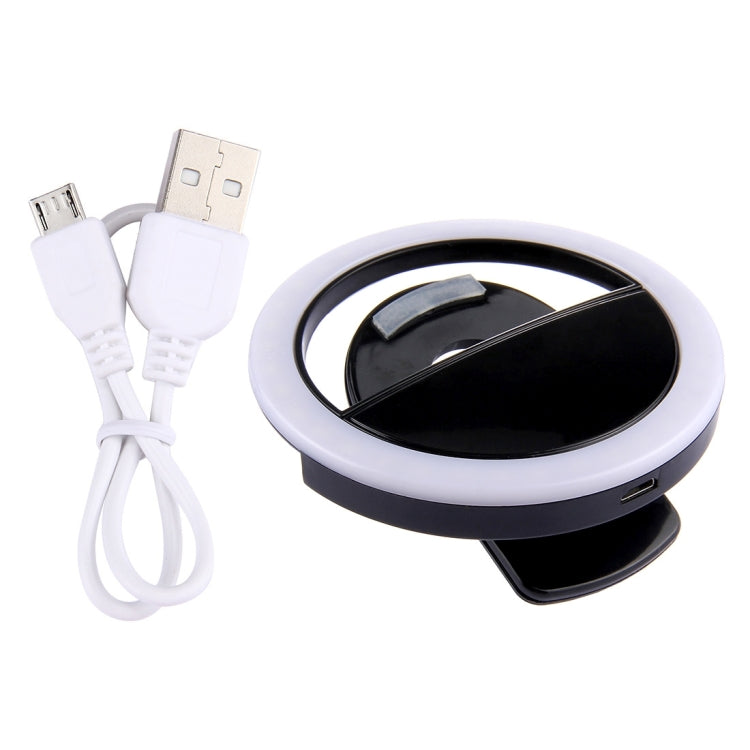 ไฟส่องหน้าสำหรับเซลฟี่ ปรับแสงได้ พร้อมคลิปและสาย USB สำหรับ iPhone, Galaxy, Huawei, Xiaomi, LG, HTC และสมาร์ทโฟนอื่นๆ