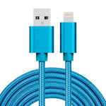 สายชาร์จข้อมูล 3 เมตร หัวโลหะแบบถัก 3A 8 พิน เป็น USB, 3 เมตร 8 พิน