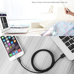 สายชาร์จข้อมูล 3 เมตร หัวโลหะแบบถัก 3A 8 พิน เป็น USB, 3 เมตร 8 พิน