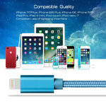 สายชาร์จข้อมูล 3 เมตร หัวโลหะแบบถัก 3A 8 พิน เป็น USB, 3 เมตร 8 พิน