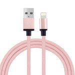 สายชาร์จและซิงค์ข้อมูล 1 เมตร หัวโลหะแบบถัก 58 แกน 8 Pin เป็น USB 2.0