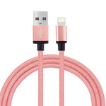 สายชาร์จและซิงค์ข้อมูล 1 เมตร หัวโลหะแบบถัก 58 แกน 8 Pin เป็น USB 2.0