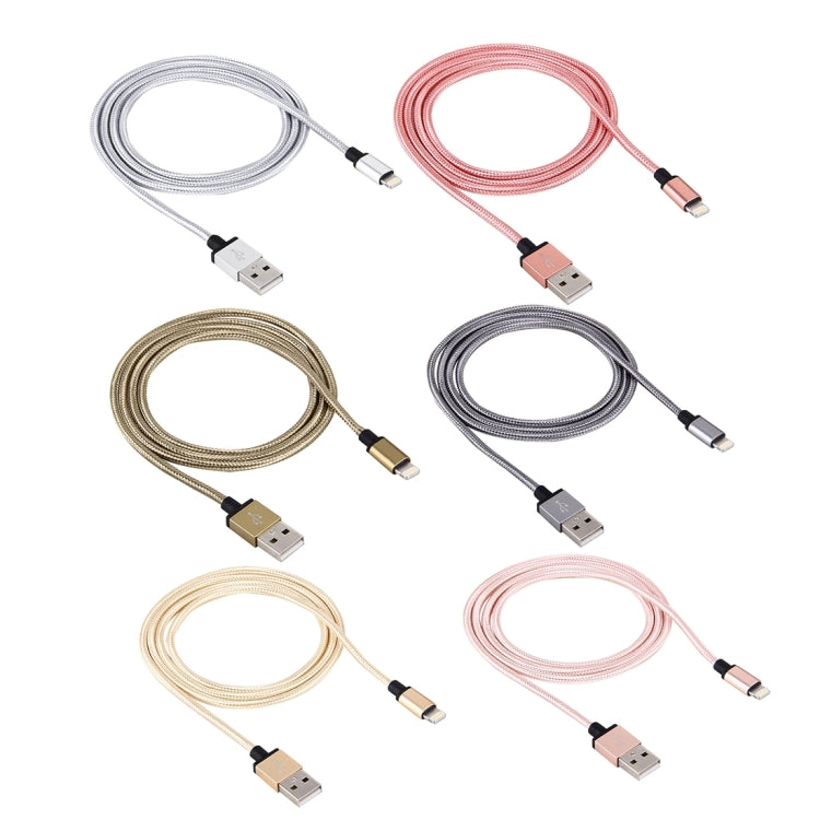 สายชาร์จและซิงค์ข้อมูล 1 เมตร หัวโลหะแบบถัก 58 แกน 8 Pin เป็น USB 2.0