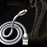 สายชาร์จข้อมูล REMAX RC-035i Laser Series 1 เมตร 2.1A 8 พิน เป็น USB พร้อมไฟ LED สีขาว
