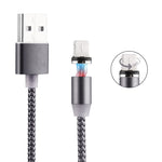 สายชาร์จแม่เหล็ก 8 Pin เป็น USB 2.0 แบบถัก หมุนได้ 360 องศาพร้อมไฟ LED แสดงสถานะ ความยาวสาย: 1 เมตร