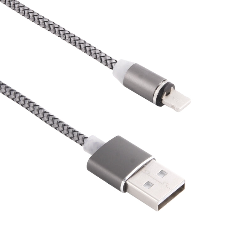 สายชาร์จแม่เหล็ก 8 Pin เป็น USB 2.0 แบบถัก หมุนได้ 360 องศาพร้อมไฟ LED แสดงสถานะ ความยาวสาย: 1 เมตร