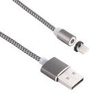 สายชาร์จแม่เหล็ก 8 Pin เป็น USB 2.0 แบบถัก หมุนได้ 360 องศาพร้อมไฟ LED แสดงสถานะ ความยาวสาย: 1 เมตร