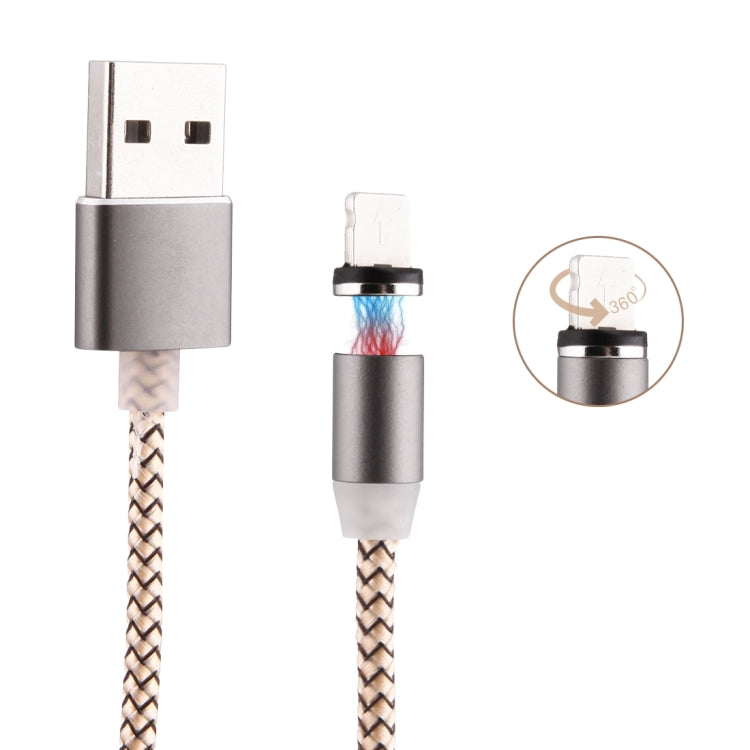 สายชาร์จแม่เหล็ก 8 Pin เป็น USB 2.0 แบบถัก หมุนได้ 360 องศาพร้อมไฟ LED แสดงสถานะ ความยาวสาย: 1 เมตร