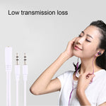 สายเสียง AUX Hi-Fi 1 เมตร 3.5 มม. ตัวผู้คู่ไปยังแจ็คตัวเมีย สเตอริโอ สำหรับ iPhone, iPad, Samsung, MP3, MP4, การ์ดเสียง, ทีวี, เครื่องบันทึกวิทยุ, ลำโพงบลูทูธในรถ, คอมพิวเตอร์ ฯลฯ 3.5 มม. ตัวผู้ 2 ตัวไปยังตัวเมีย