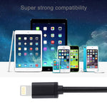 สายชาร์จข้อมูล 1 เมตร 3A 8 พิน เป็น USB สำหรับ iPhone, iPad เส้นผ่านศูนย์กลาง 4 ซม.