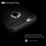 For iPhone 6 Plus & 6s Plus Brushed Texture Fiber TPU Rugged Armor Protective Case, For 6P & 6sP, For iPhone 6 Plus & 6s Plus