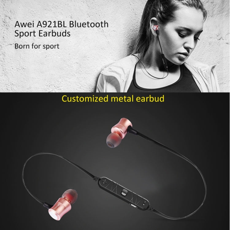 AWEI A921BL หูฟังบลูทูธแม่เหล็กสำหรับกีฬา พร้อมสายควบคุมและไมโครโฟน