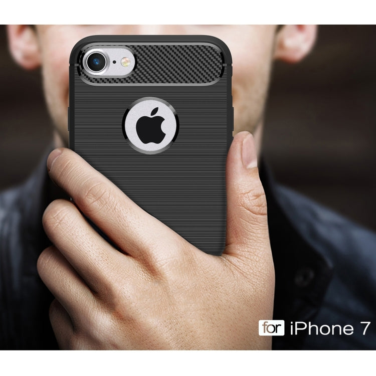 For  iPhone 8 & 7  Brushed Texture Fiber TPU Rugged Armor Protective Case, For iPhone 8 & 7, For 8 & 7