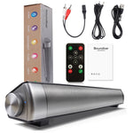 ซาวด์บาร์ LP-08 CE0152 เครื่องเล่น USB MP3 2.1CH ลำโพงซาวด์บาร์บลูทูธไร้สายพร้อมรีโมทคอนโทรล, CE0152 สีดำ, CE0152 สีทอง
