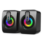 A2 USB 2.0 Wire-controlled Illuminated Mobile Phone Computer Mini Desktop Speaker, Illuminated