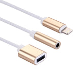 สายอะแดปเตอร์ชาร์จ 10 ซม. 8 Pin ตัวเมียและแจ็คเสียง 3.5 มม. ตัวเมียไปยัง 8 Pin ตัวผู้ รองรับระบบ IOS ทุกเวอร์ชัน