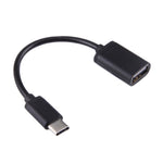 สายชาร์จและส่งข้อมูล OTG สายโลหะ USB ตัวเมีย 8.3 ซม. เป็น Type-C ตัวผู้
