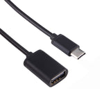 สายชาร์จและส่งข้อมูล OTG สายโลหะ USB ตัวเมีย 8.3 ซม. เป็น Type-C ตัวผู้