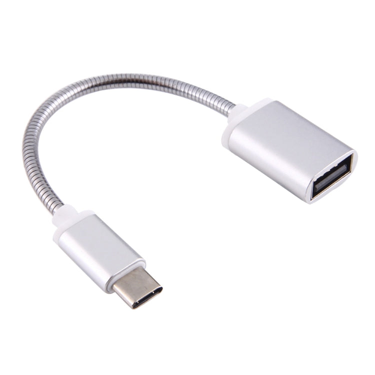 สายชาร์จและส่งข้อมูล OTG สายโลหะ USB ตัวเมีย 8.3 ซม. เป็น Type-C ตัวผู้