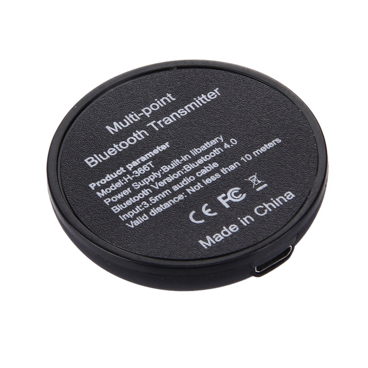 เครื่องส่งสัญญาณเสียงบลูทูธ 4.0 แบบพกพา H366T รองรับหลายจุด สำหรับ iPhone, Samsung, HTC, Sony, Google, Huawei, Xiaomi และสมาร์ทโฟนอื่นๆ