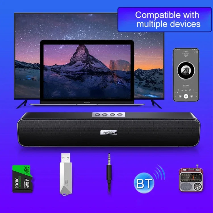 ลำโพงบลูทูธ YINDIAO A36 รุ่นอัพเกรด Bluetooth 5.0 ซับวูฟเฟอร์อัจฉริยะสำหรับคอมพิวเตอร์ สีดำ