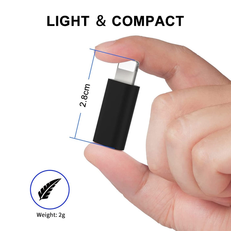 อะแดปเตอร์แปลงพอร์ต ENKAY Hat-Prince HC-6 Mini ABS USB-C / Type-C 3.1 เป็น 8 พิน (สีขาว), สีดำ, Type-C เป็น 8 พิน