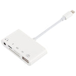 ฮับ 5 in 1 8 พิน เป็น USB และ USB-C / Type-C และช่องเสียบหูฟัง 3.5 มม. และเครื่องอ่านการ์ด SD และ TF