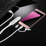 สายแปลง 3 in 1 Micro USB & 8 Pin & Type-C เป็น HDMI HD 1080P HDTV