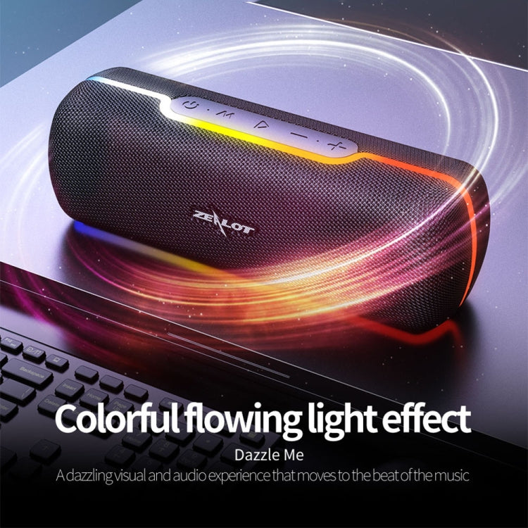 ZEALOT S55 ลำโพงบลูทูธสเตอริโอแบบพกพาพร้อมไมโครโฟนในตัว รองรับการโทรแฮนด์ฟรี การ์ด TF และ AUX