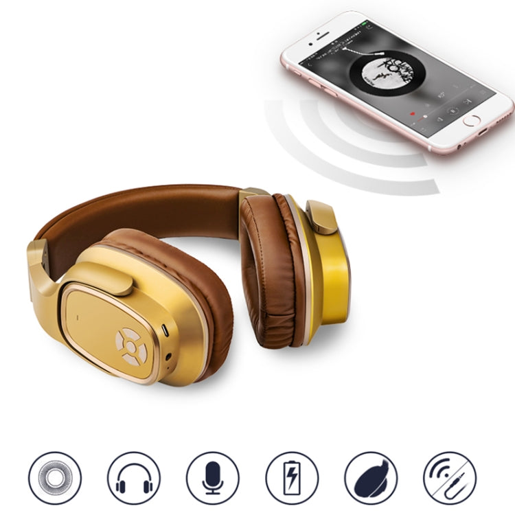 หูฟังบลูทูธเวอร์ชัน 5.0 แบบสวมศีรษะ OneDer S2 พร้อมไมโครโฟน, ใช้โทรแบบแฮนด์ฟรี, รองรับการ์ด TF, USB Drive, AUX, ฟังก์ชัน FM, รุ่น S2