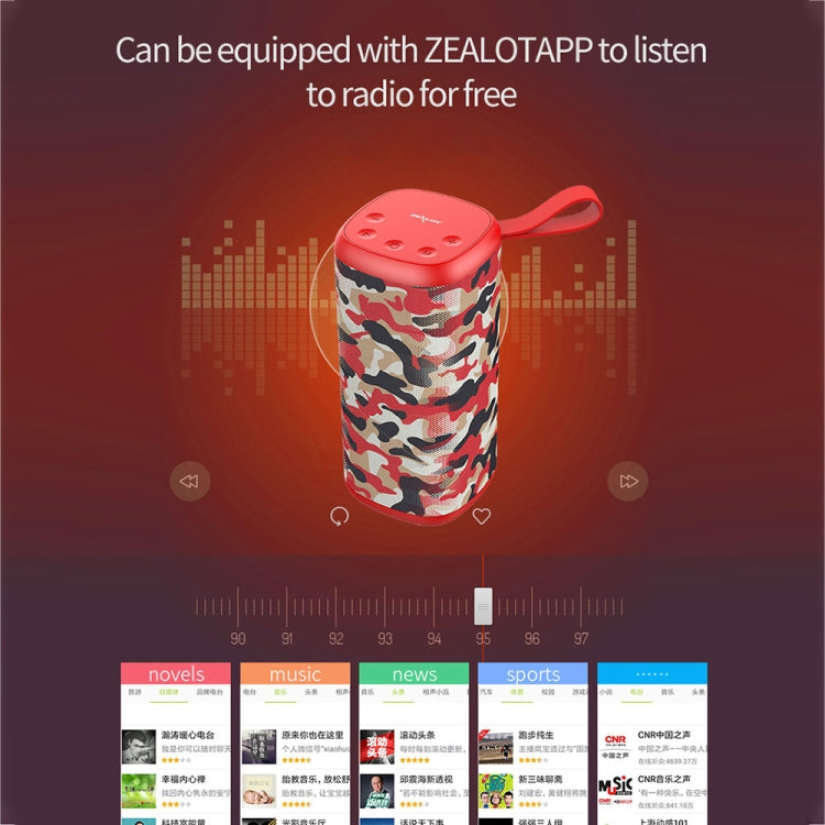ลำโพงบลูทูธไร้สาย ZEALOT S35 แบบพกพา เบสหนัก สเตอริโอ พร้อมไมโครโฟนในตัว รองรับการโทรแฮนด์ฟรี, การ์ด TF และ AUX
