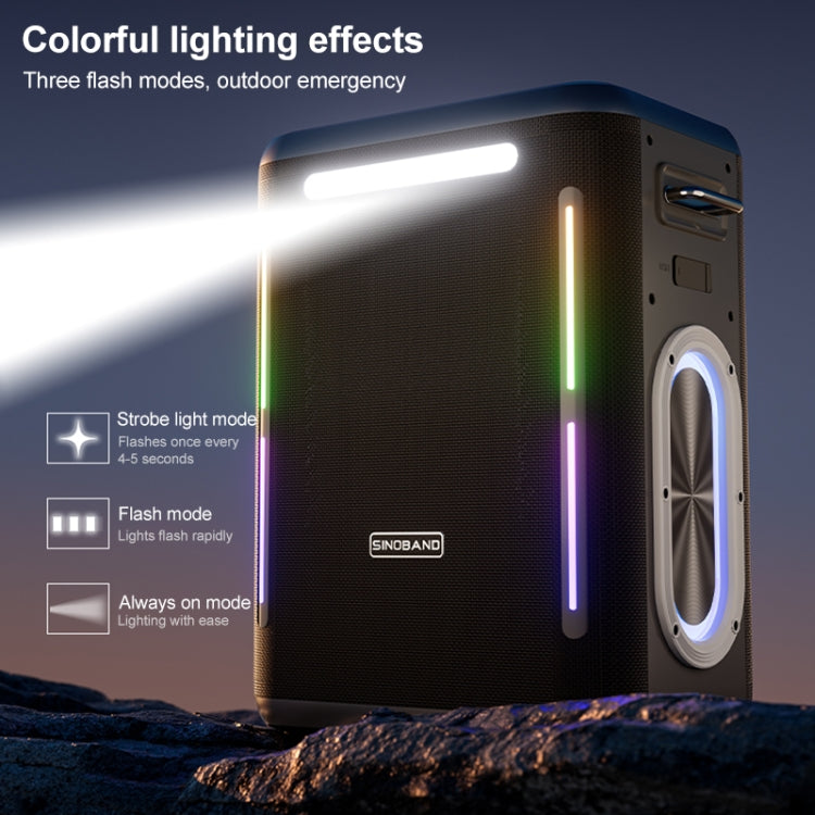 ลำโพงบลูทูธ TWS พกพากลางแจ้งพร้อมไฟ LED สีสันสดใส XDOBO SINOBAND Party 1981 300W, SINOBAND Party 1981
