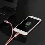 สายข้อมูลแม่เหล็ก 2 in 1 5V 2A Micro USB & 8 Pin เป็น USB 2.0 แบบถัก ความยาวสาย: 1.2 เมตร