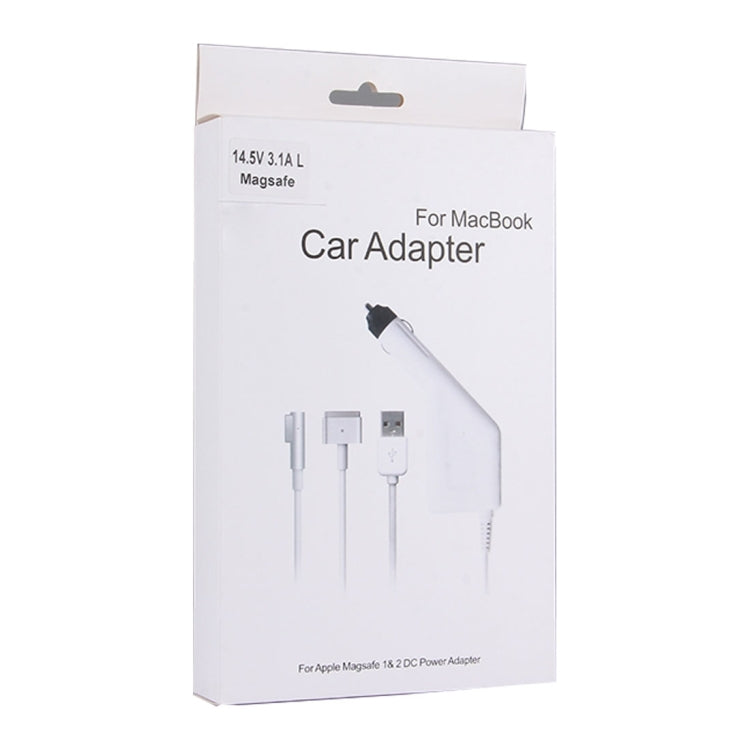 ที่ชาร์จรถยนต์ MagSafe 1 แบบ L Style 5 พิน 85W 18.5V 4.6A พร้อมพอร์ต USB 1 ช่อง สำหรับ Apple Macbook A1150 / A1151 / A1172 / A1184 / A1211 / A1370, ความยาว: 1.7m, 85W 18.5V 4.6A
