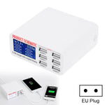 เครื่องชาร์จเร็ว 30W QC 3.0 6 พอร์ต USB พร้อมจอแสดงผลดิจิทัล LCD ปลั๊ก EU, รุ่น 899