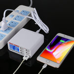 เครื่องชาร์จเร็ว 30W QC 3.0 6 พอร์ต USB พร้อมจอแสดงผลดิจิทัล LCD ปลั๊ก EU, รุ่น 899