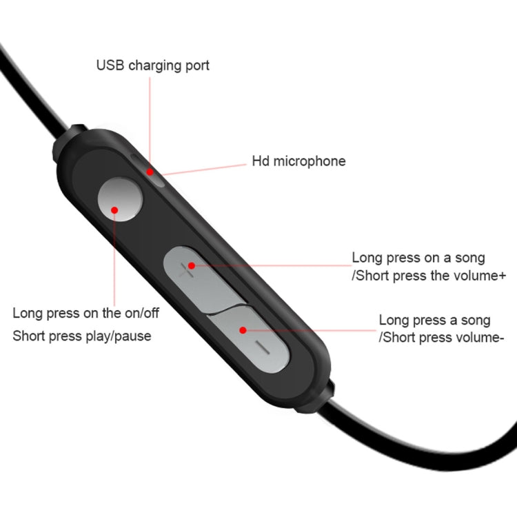 หูฟังสปอร์ตบลูทูธ X3 Magnetic Absorption 5.0 แบบใส่ในหู พร้อมไมโครโฟน HD, รองรับการโทรแบบแฮนด์ฟรี, ระยะ: 10 เมตร