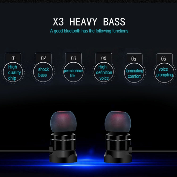 หูฟังสปอร์ตบลูทูธ X3 Magnetic Absorption 5.0 แบบใส่ในหู พร้อมไมโครโฟน HD, รองรับการโทรแบบแฮนด์ฟรี, ระยะ: 10 เมตร