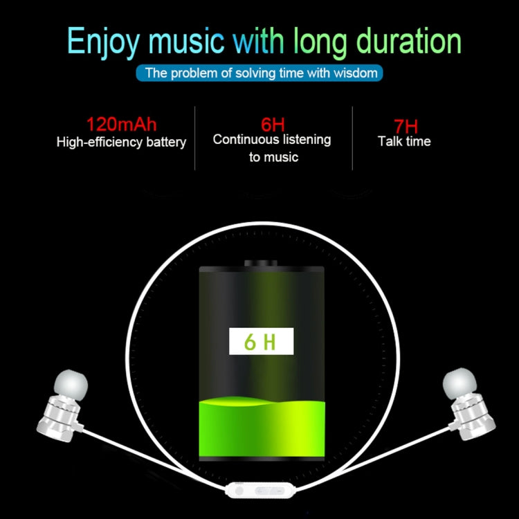 หูฟังสปอร์ตบลูทูธ X3 Magnetic Absorption 5.0 แบบใส่ในหู พร้อมไมโครโฟน HD, รองรับการโทรแบบแฮนด์ฟรี, ระยะ: 10 เมตร