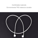 สายคล้องหูฟังบลูทูธไร้สายซิลิโคนป้องกันการสูญหายสำหรับ Apple AirPods 1/2, ความยาวสาย: 60 ซม.