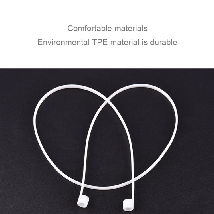 สายคล้องหูฟังบลูทูธไร้สายซิลิโคนป้องกันการสูญหายสำหรับ Apple AirPods 1/2, ความยาวสาย: 60 ซม.