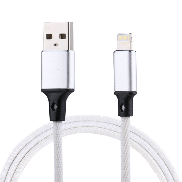 สายชาร์จข้อมูล 1 เมตร 2A USB เป็น 8 พิน แบบถักไนลอน 8 พิน สีชมพู, สีฟ้า, สีแดง, สีขาว