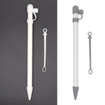 ชุดป้องกันซิลิโคน 3 in 1 พร้อมฝาปากกาทัชและเคสปากกา Nip สำหรับ Apple Pencil, สีเทา, สีขาว