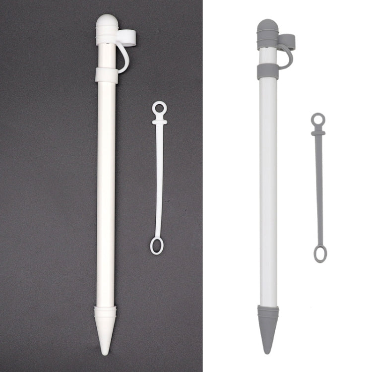 ชุดป้องกันซิลิโคน 3 in 1 พร้อมฝาปากกาทัชและเคสปากกา Nip สำหรับ Apple Pencil, สีเทา, สีขาว