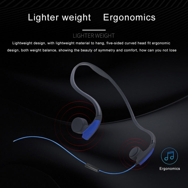 หูฟังกีฬาเอาท์ดอร์แบบแขวนหลังศีรษะควบคุมด้วยสาย ใช้เทคโนโลยี Bone Conduction
