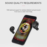 หูฟังบลูทูธแบบสอดหู X8 TWS สำหรับกีฬาเอาท์ดอร์ พร้อมกล่องชาร์จ Bluetooth V5.0
