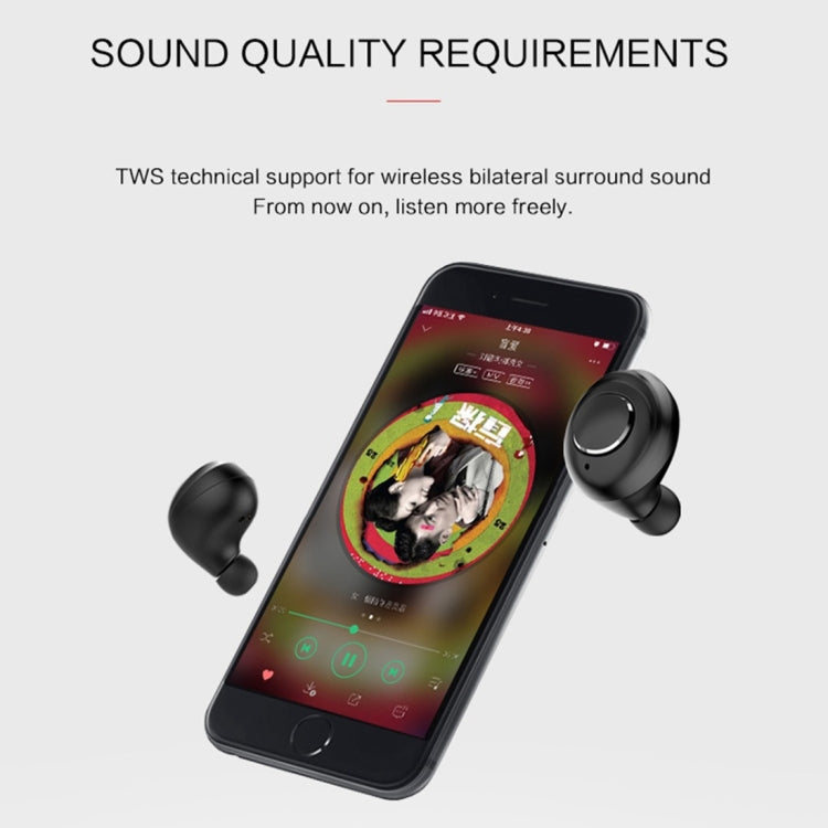 หูฟังบลูทูธแบบสอดหู X8 TWS สำหรับกีฬาเอาท์ดอร์ พร้อมกล่องชาร์จ Bluetooth V5.0